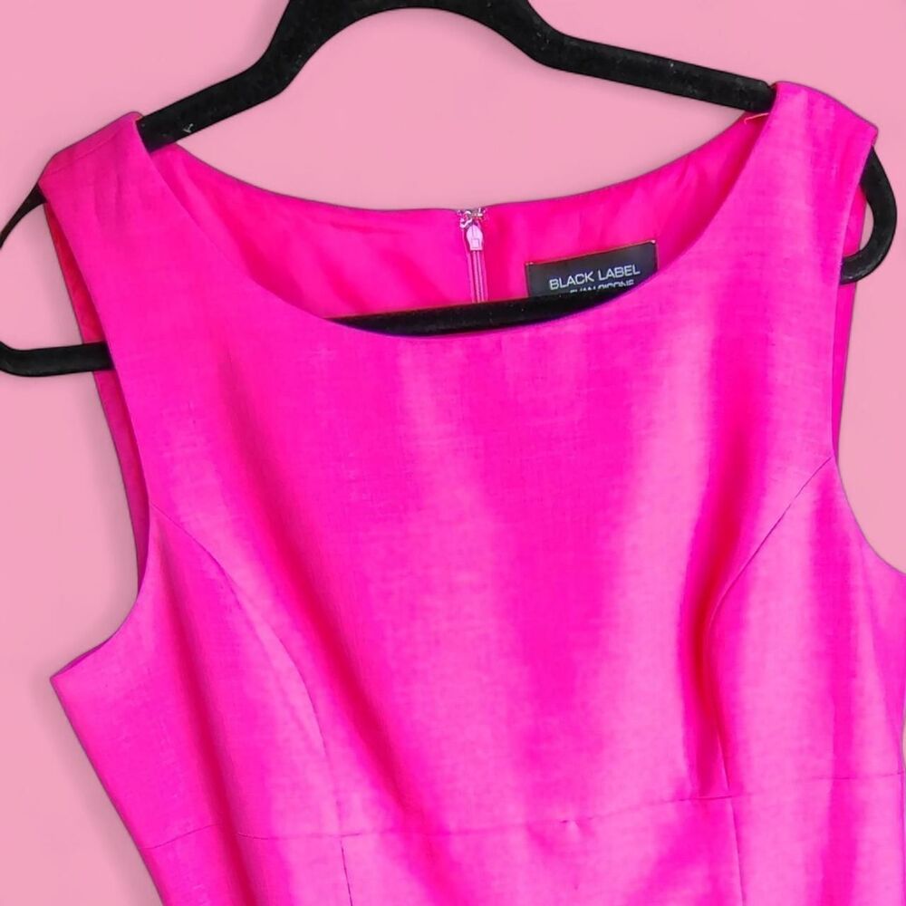 Black Label by Evan-Picone Hot Pink Sleeveless Sheath Dress Barbiecore Size16